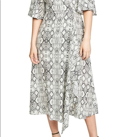 LES REVERIES Flutter Sleeve Long Wrap Dress - Picture 5 of 13